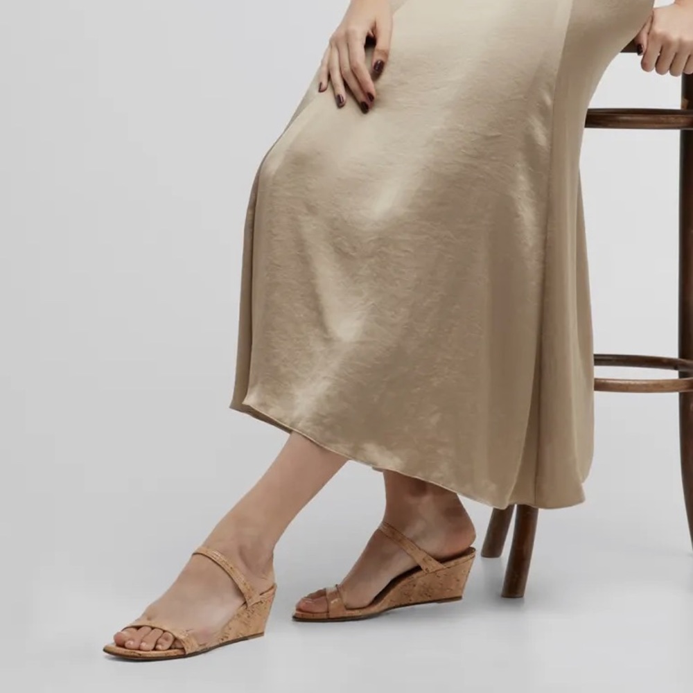 Stuart Weitzman Aleena Square Toe Wedge Slide San… - image 3